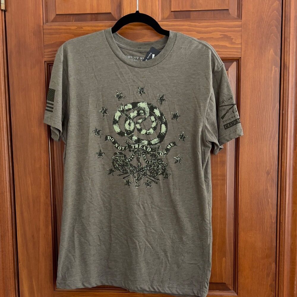 NWT Grunt Style Men's M "Do Not Tread On Me" Snake Cannon Patriotic T-Shirt